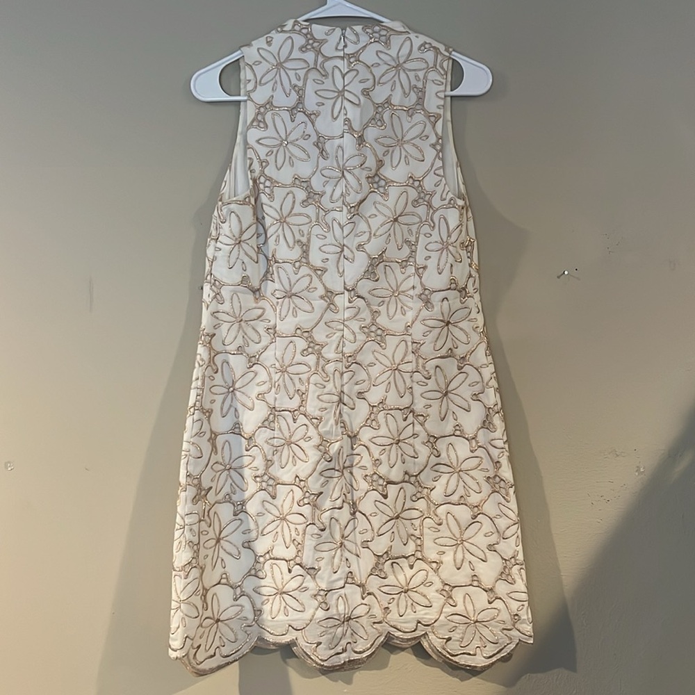 Lilly Pulitzer Cream and Gold Floral Mini Dress - Picture 2 of 4
